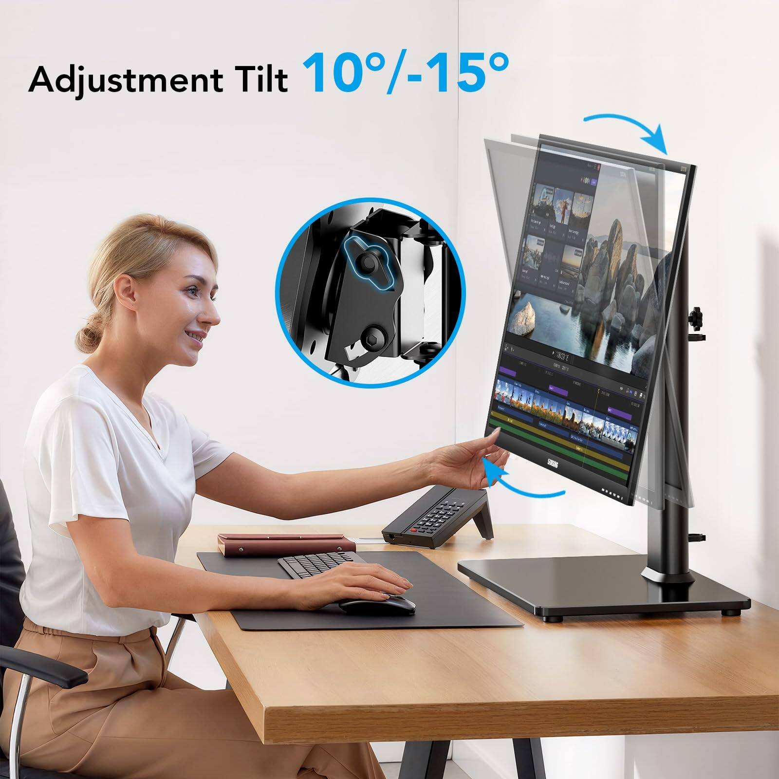 Adjustment Tilt 10°/-15°