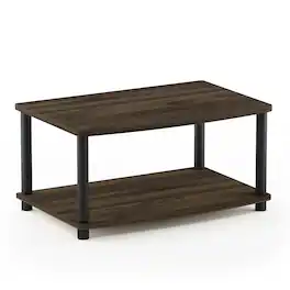 Furinno - Turn-N-Tube No Tools 2-Tier Elevated TV Stand - Columbia Walnut/Black