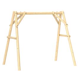 Outsunny - 660 lbs Porch Swing Frame, Heavy Duty A-Frame Wooden Swing Stand - Natural Wood