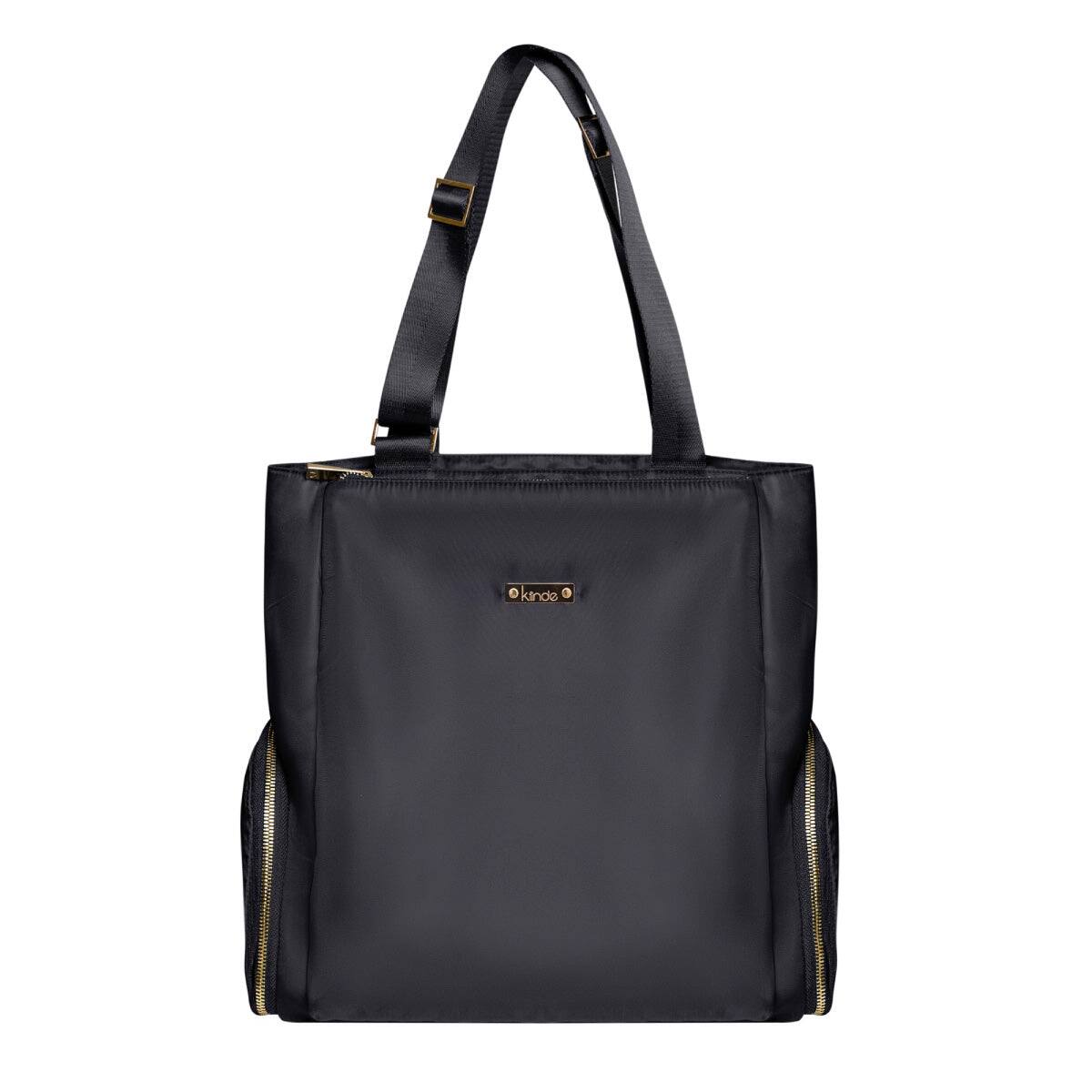 Front. Kiinde - Anika Breast Pump Tote Bag - Black.