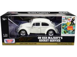 Motormax - 1966 Volkswagen Beetle James Bond 007 "On Her Majesty's Secret Service" 1969 Movie 1/24 James Bond Collection - White