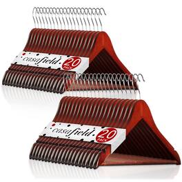 Casafield - 40 Wooden Suit Hangers - Cherry