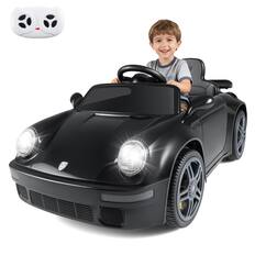 Front. Gymax - Gymax 12V Licensed RUF CTR Kids' Electric Vehicle w/Remote Control LED Lights Music Black - Black.