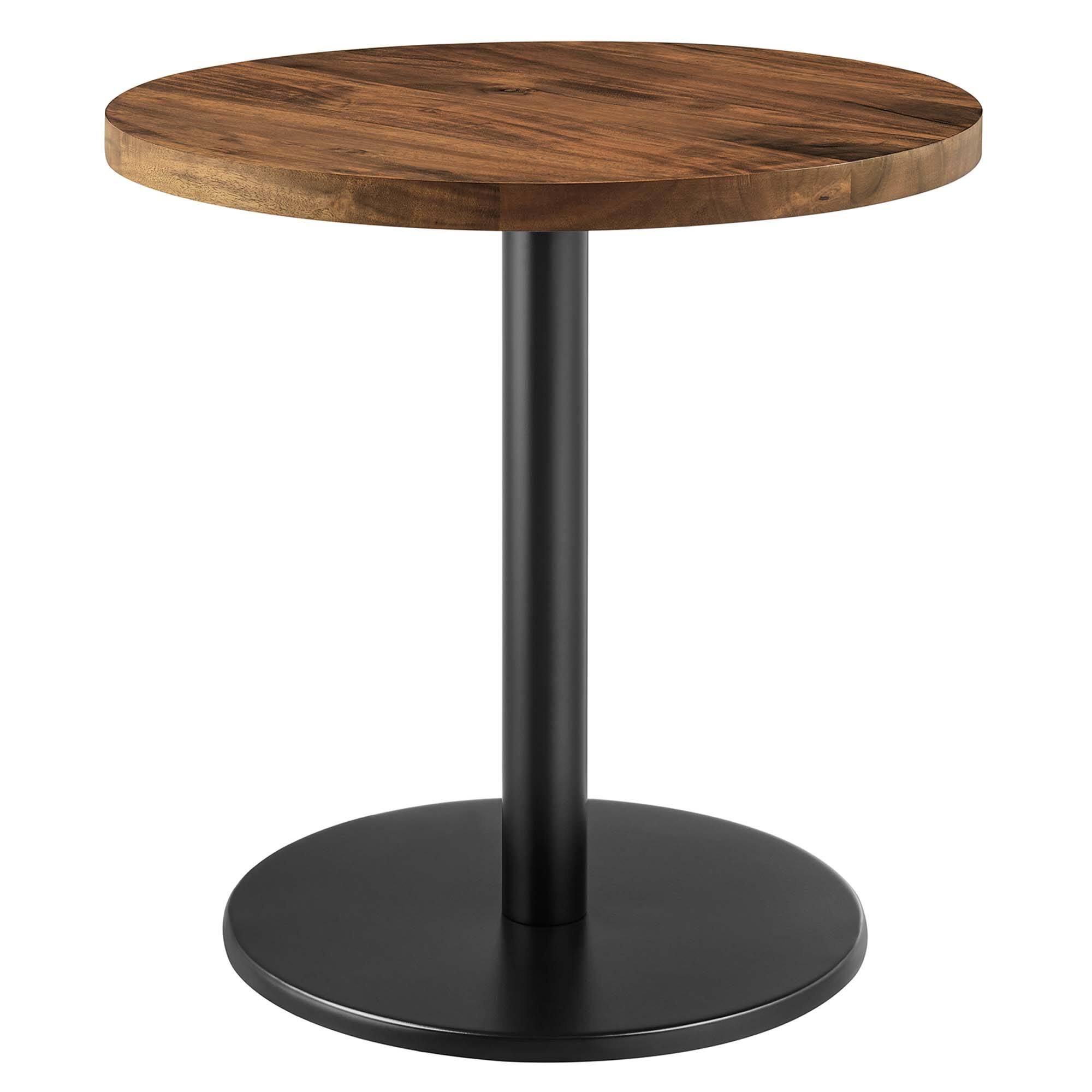 Angle. Modway - Viva Round Acacia Wood Side Table by Modway - Black Light Oak.