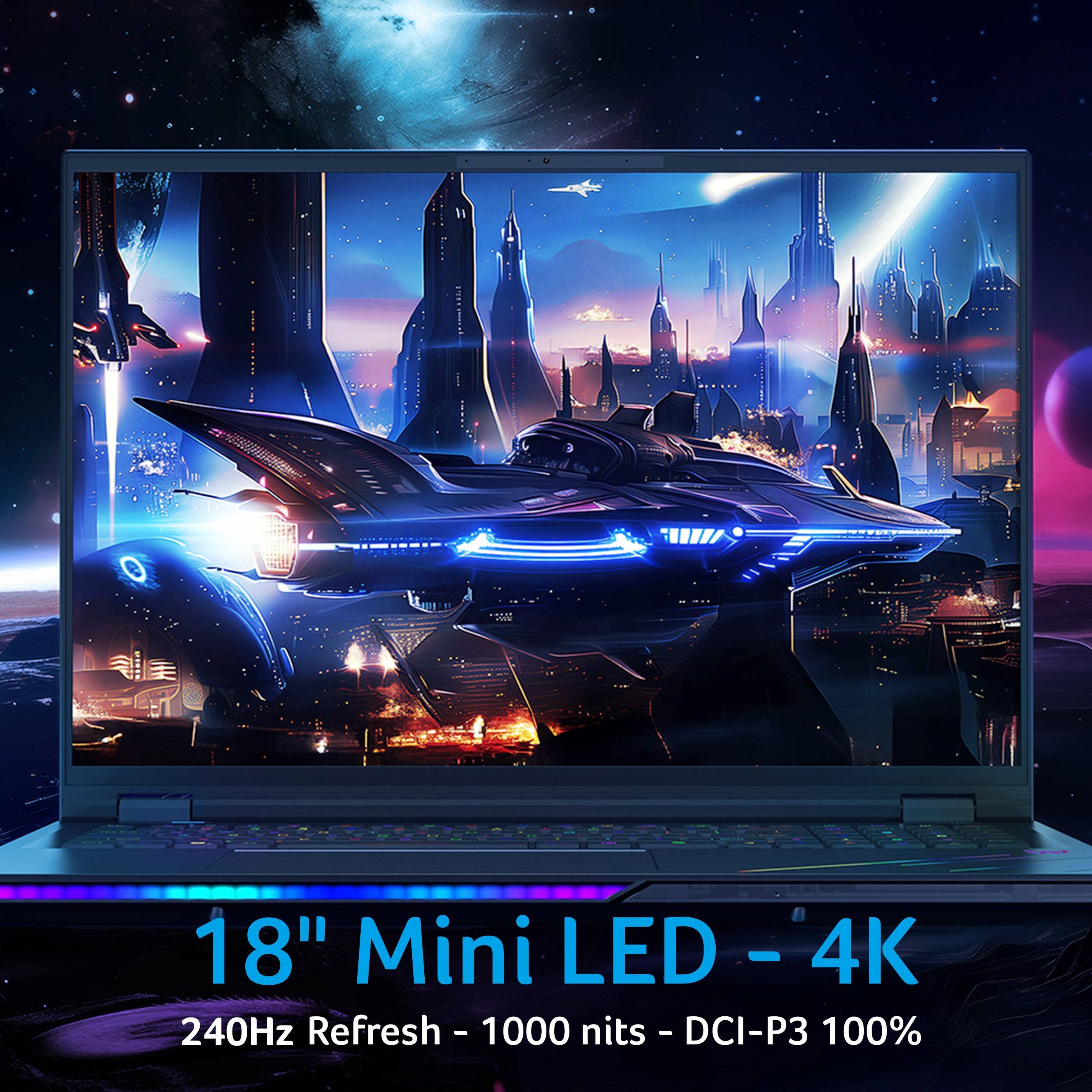 18" Mini LED- 4K 240Hz Refresh - 1000 nits - DCI-P3 - 100%