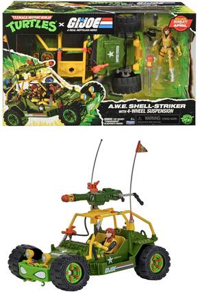 TEENAGE MUTANT NINJA TURTLES x GIJOE
A REAL REPTILIAN HERO
EXCLUSIVE SCARLETT APRIL
STATES UNITED
TURTLES GIJOE
A.W.E. SHELL-STRIKER WITH 4-WHEEL SUSPENSION
BONUS! TOP SECRET "COWABUNKER" BLUEPRINTS INSIDE!
WARNING: CHOKING HAZARD - Small parts. Not for children under 3 years.
DELIVER
MAX
AERACIA
78-2000
GIJOE