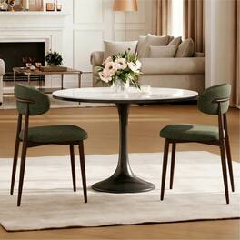 Loheer - Dining Chairs Set of 2 Modern Metal Kitchen Chairs Upholstered Farmhouse Seating - Green