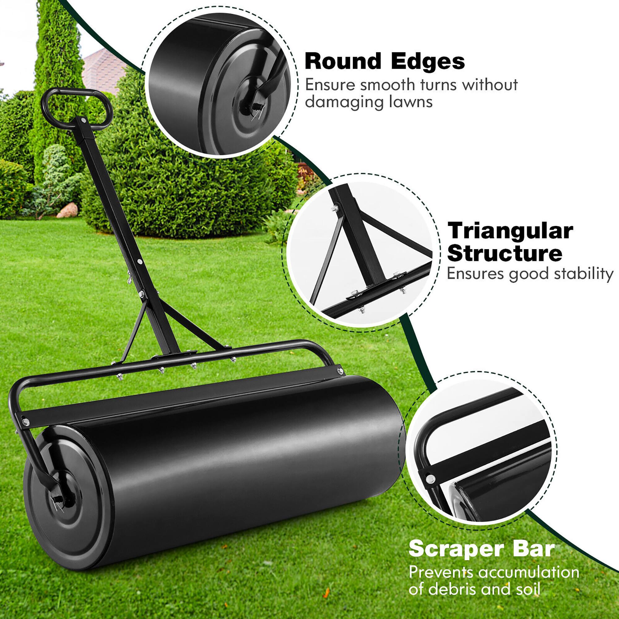 - Round Edges: Ensure smooth turns without damaging lawns
- Triangular Structure: Ensures good stability
- Scraper Bar: Prevents accumulation of debris and soil