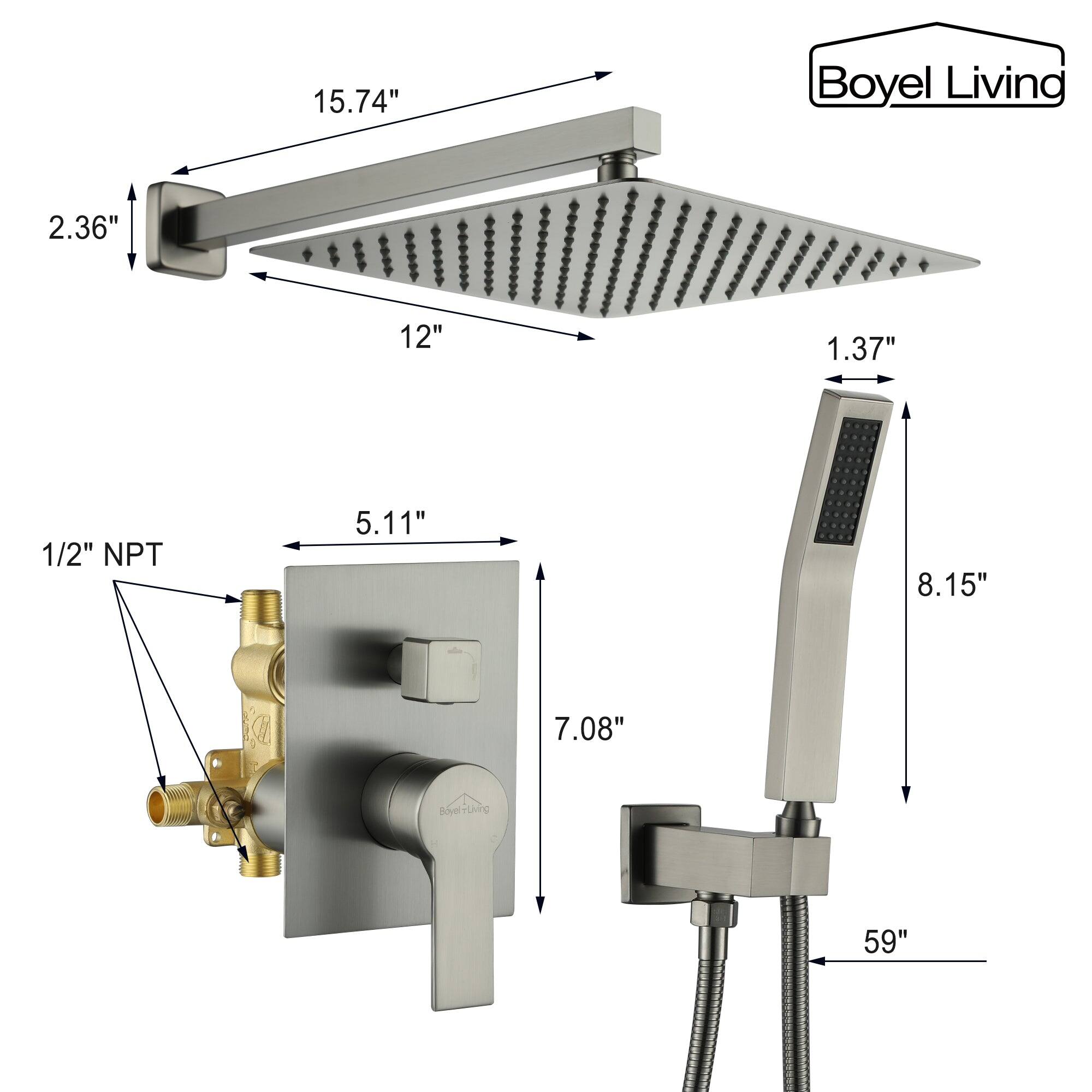 Boyel Living, 15.74", 2.36", 12", 1.37", 1/2" NPT, 5.11", 8.15", 7.08", 59"