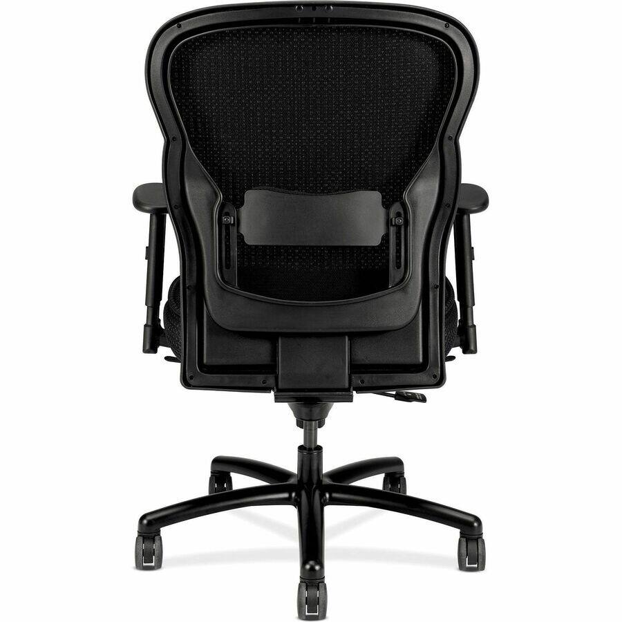Back. HON - HON Wave Big and Tall Chair - Mesh Seat Material - Mesh Back Material - Black - Fabric - 1 Each - Black.