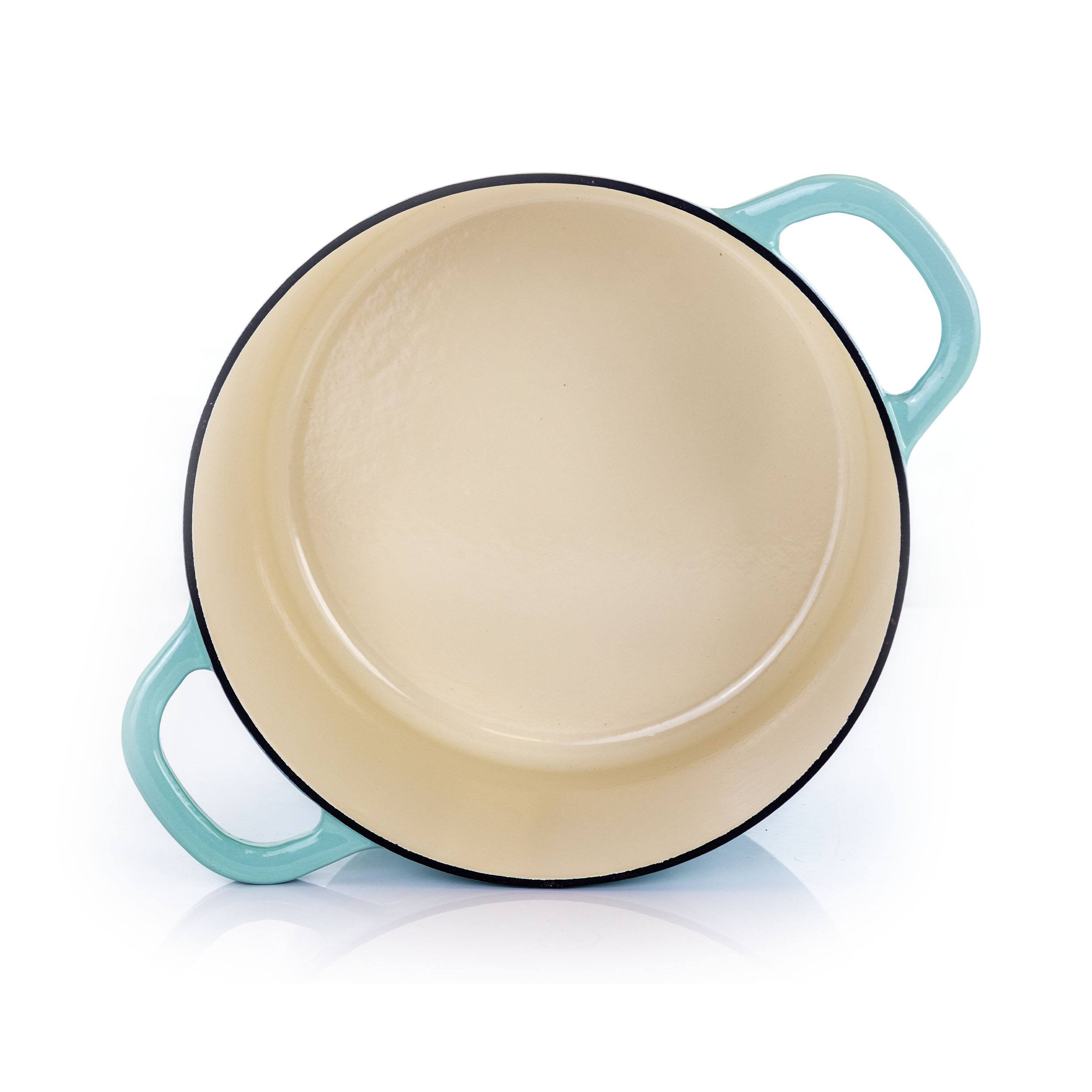 Alt View 9. Crockpot - Crock-Pot Artisan 2 Piece 7 Quarts Enamled Cast Iron Dutch Oven in Aqua Blue - Blue.