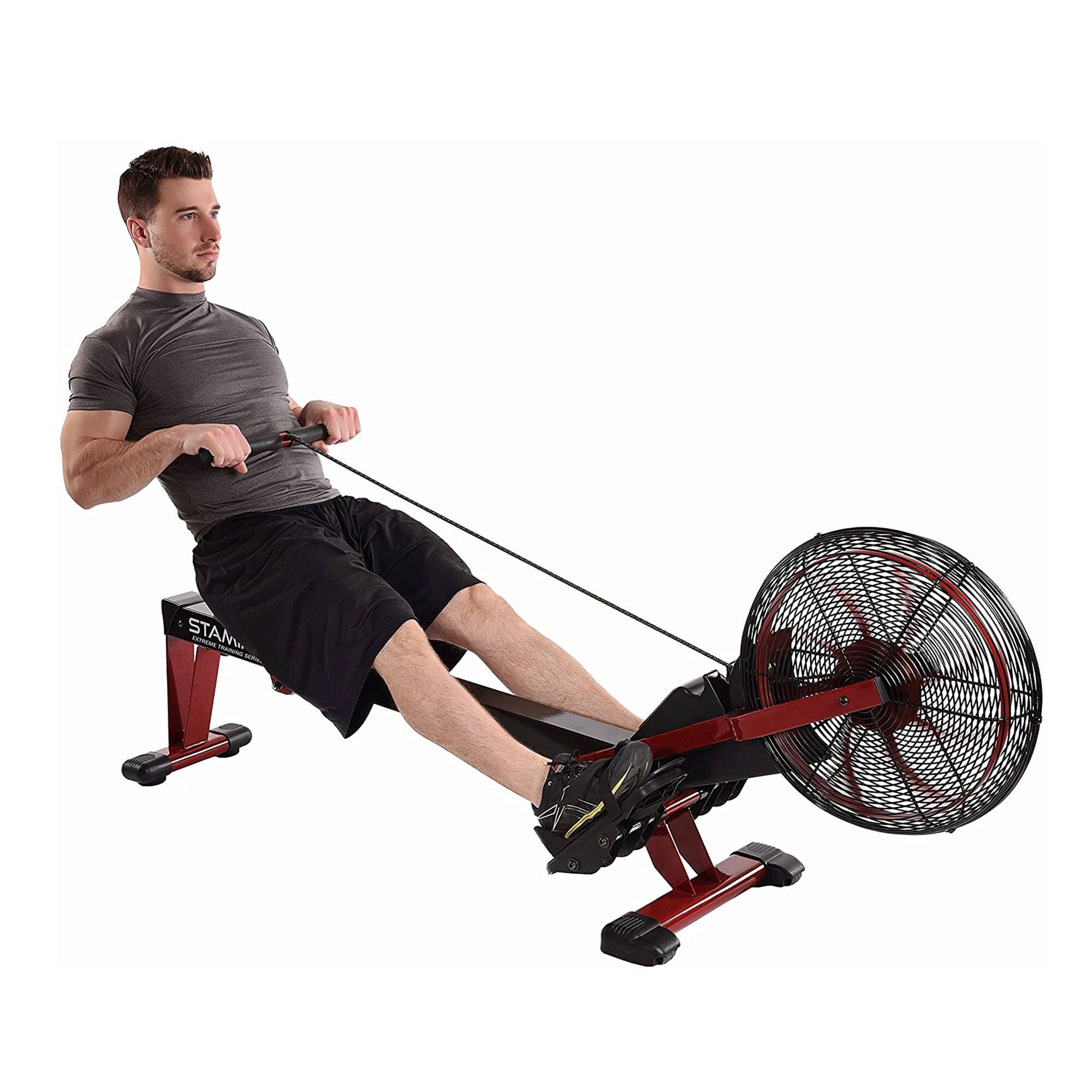 Alt View 1. Stamina Products - Stamina Cardio Exercise Foldable X Air Rower Rowing Machine w/ LCD Display, Red - Red.