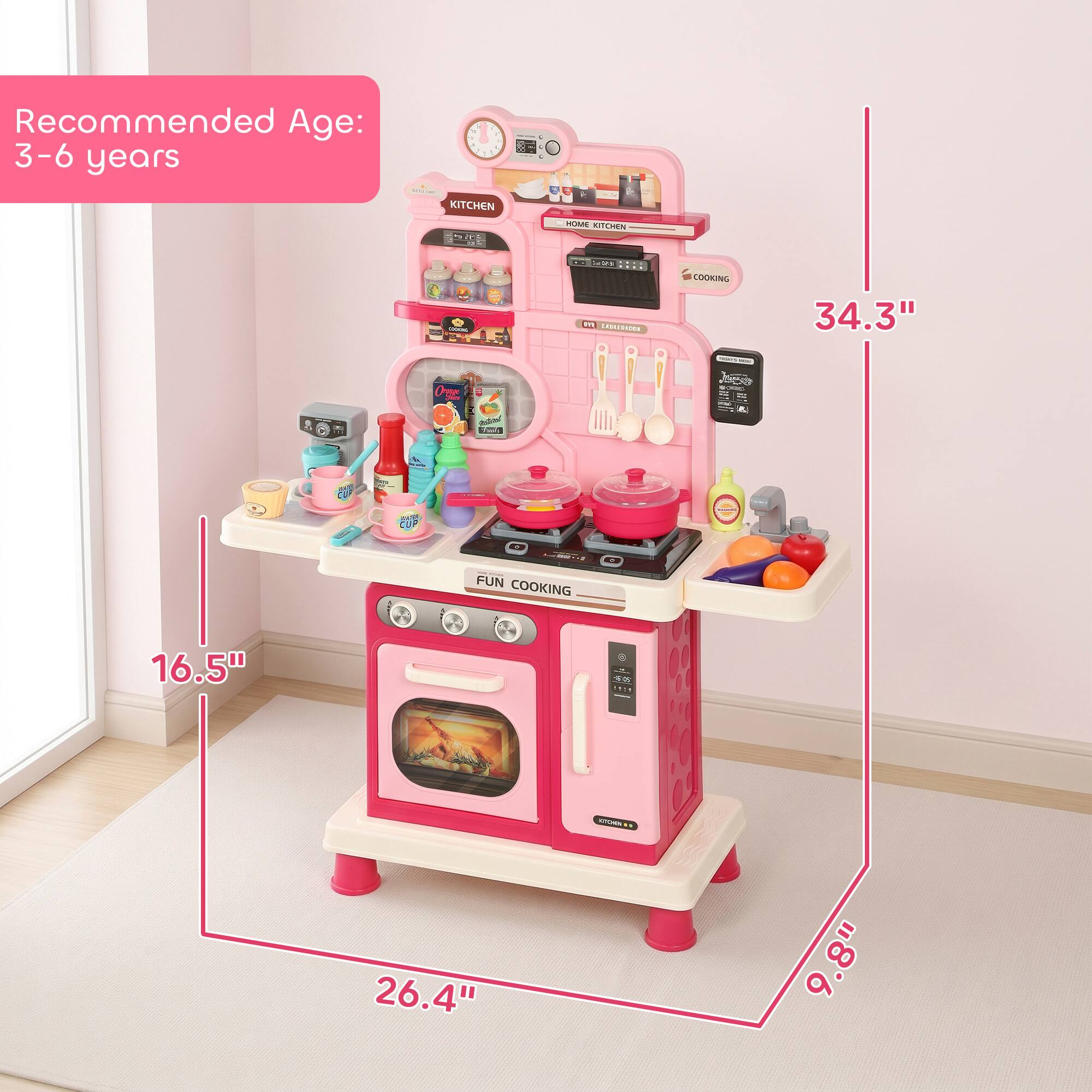 Recommended Age: 3-6 years

- 34.3"
- 26.4"
- 16.5"
- 9.8"
