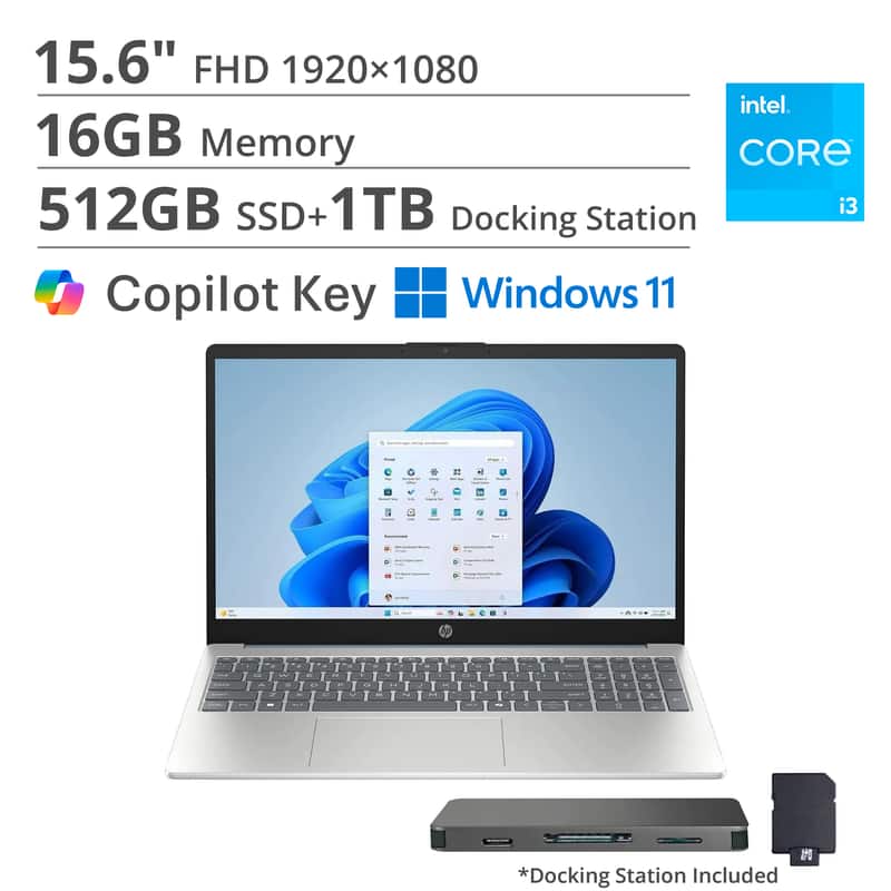 HP - 15.6" Windows Laptop Intel Core i3-N305 16GB RAM 512GB SSD - Moonlight Blue