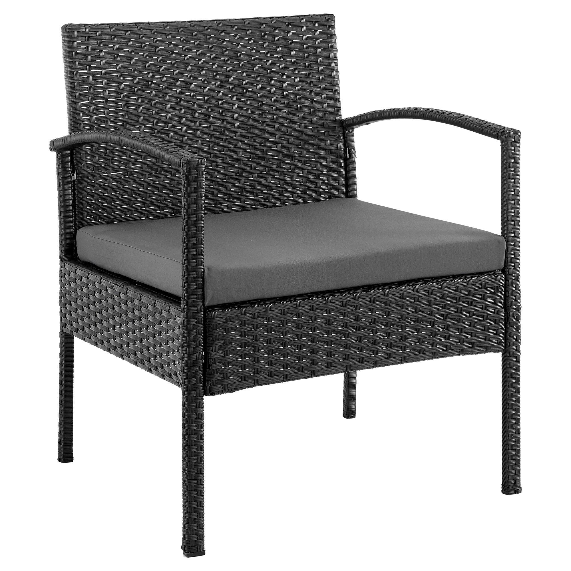 Alt View 2. Manhattan Comfort - Noli Modern 4-Piece Patio Conversation Set - Black and Gray.