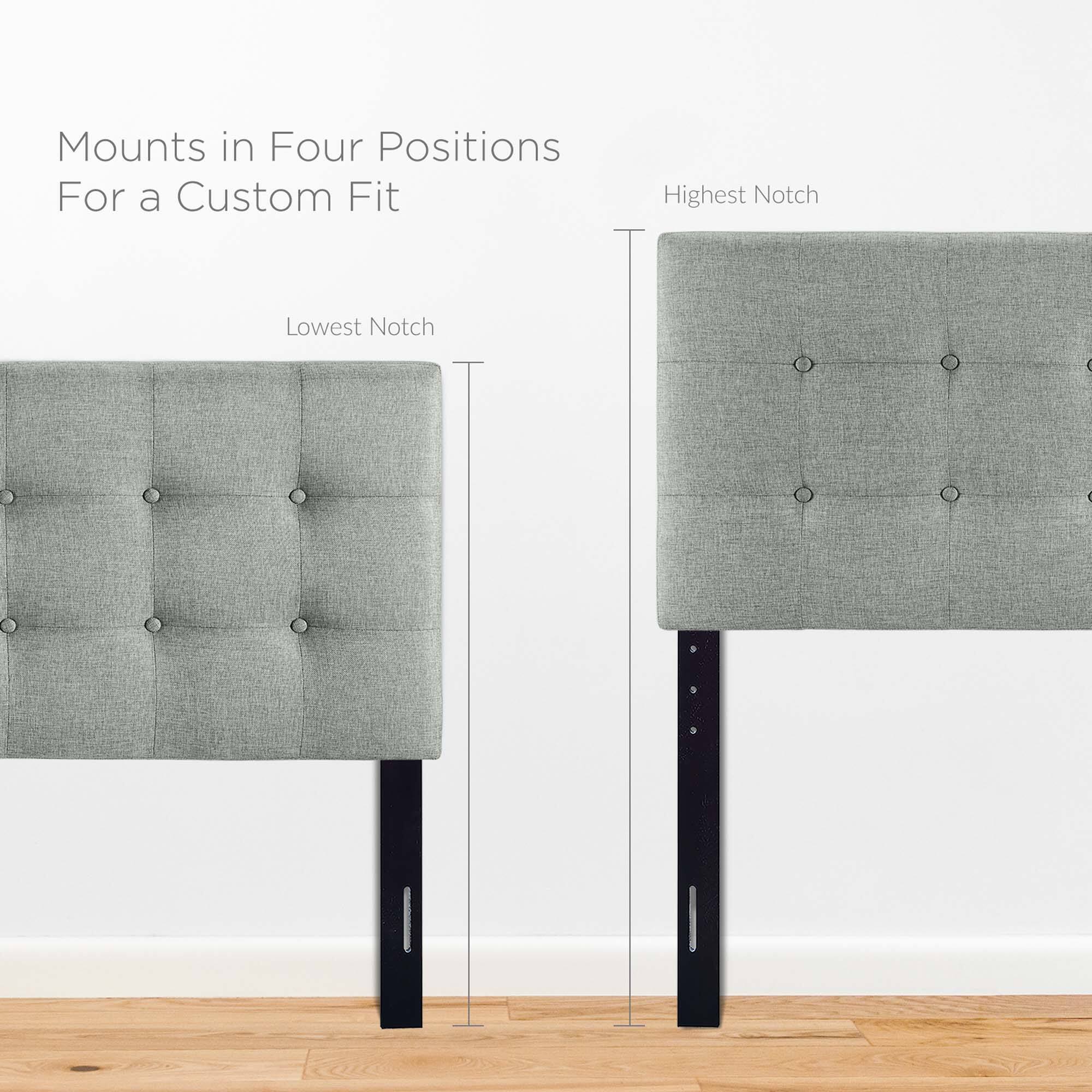 Mounts in Four Positions  
For a Custom Fit  

Lowest Notch  

Highest Notch