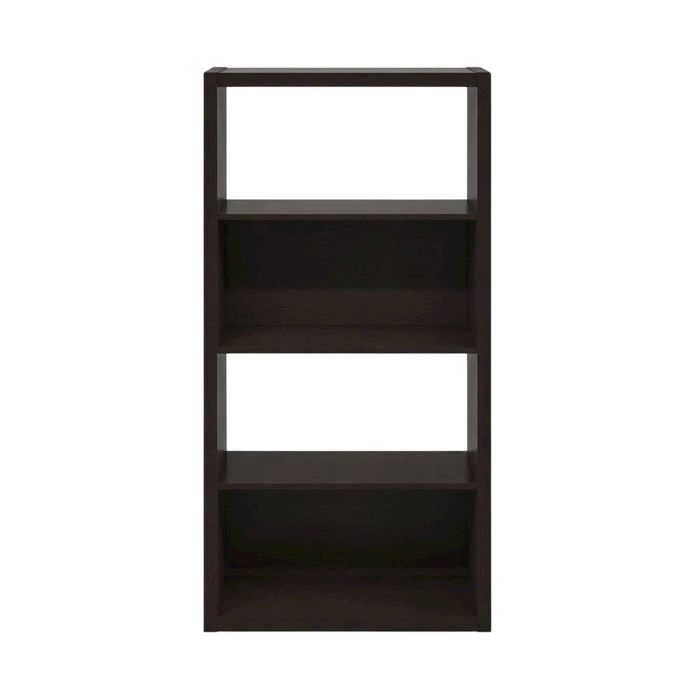 Back. FurniFact - Engineered Wood bookcase with sturdy construction and classic design - Dark Oak.