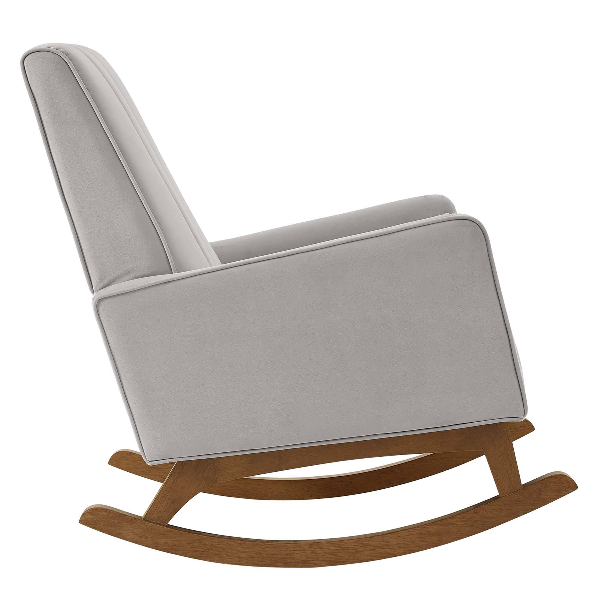 Alt View 1. Modway - Sway Performance Velvet Rocking Chair by Modway - Light Gray.