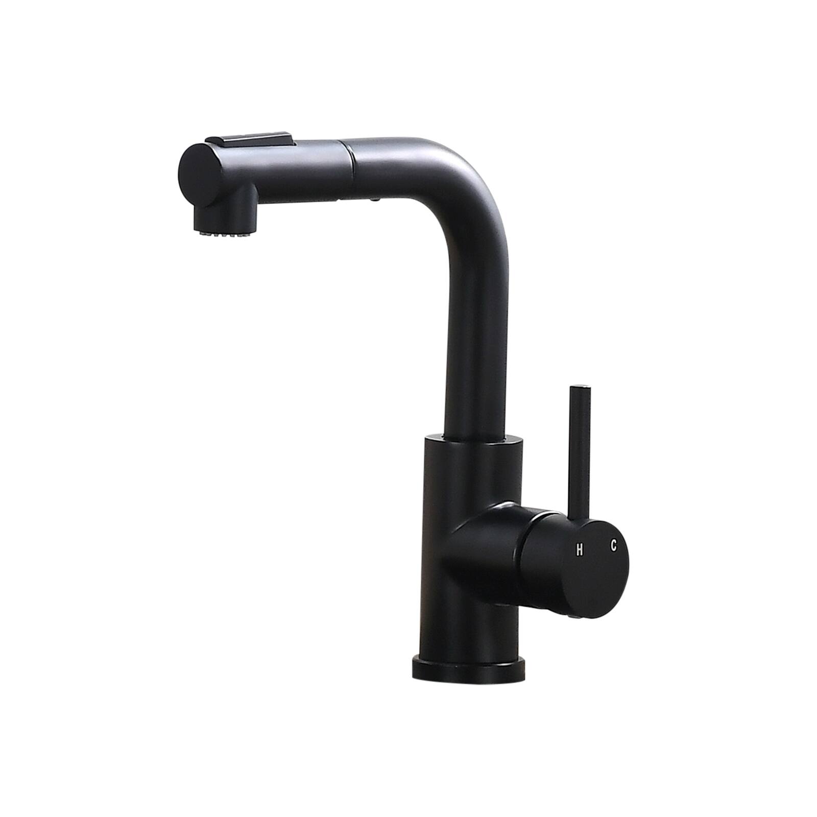 Angle. Siljoy - Sink Faucet, Black Kitchen Faucets with Pull out Sprayer, Bathroom Sink Faucets Mini Bar Prep Faucet - Black.