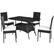Alt View 10. Costway - 5PCS Patio Rattan Dining Set Cushioned Chair Table w/Glass Top Garden Furniture - Black,White.