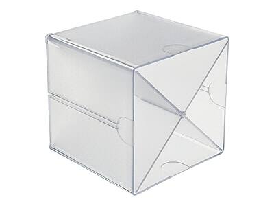 Alt View 1. Deflecto - Deflect-O Cube 4 Compartment Stackable Plastic Compartment Storage, Clear (350201) - Clear.