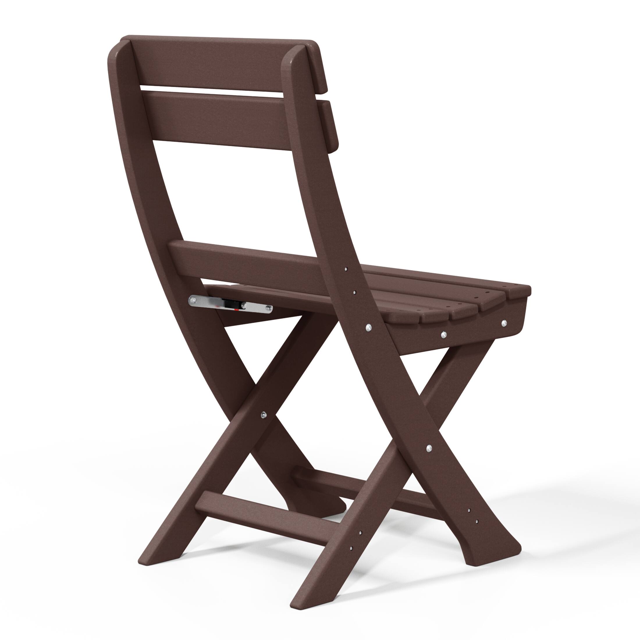 Alt View 3. WestinTrends - WestinTrends Malibu 3-Piece Outdoor HDPE Folding Patio Bistro Table and Chairs - Dark Brown.