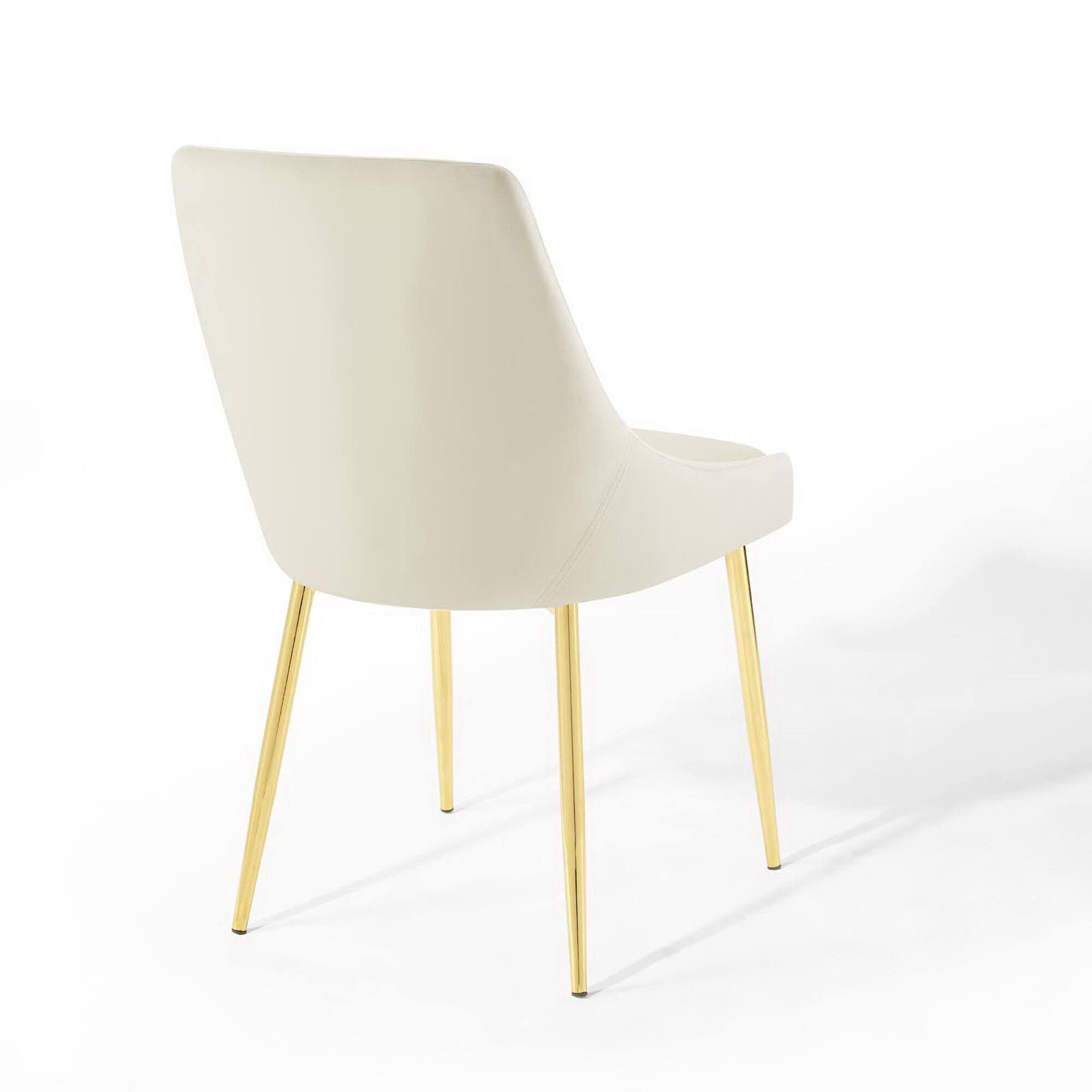 Alt View 4. Modway - Viscount Performance Velvet Dining Chairs Set of 2 by Modway - Gold Ivory.