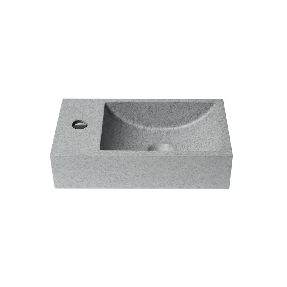 Alfi - 16" Small Rectangular Solid Concrete Matte Wall Mounted Bathroom Sink - Gray