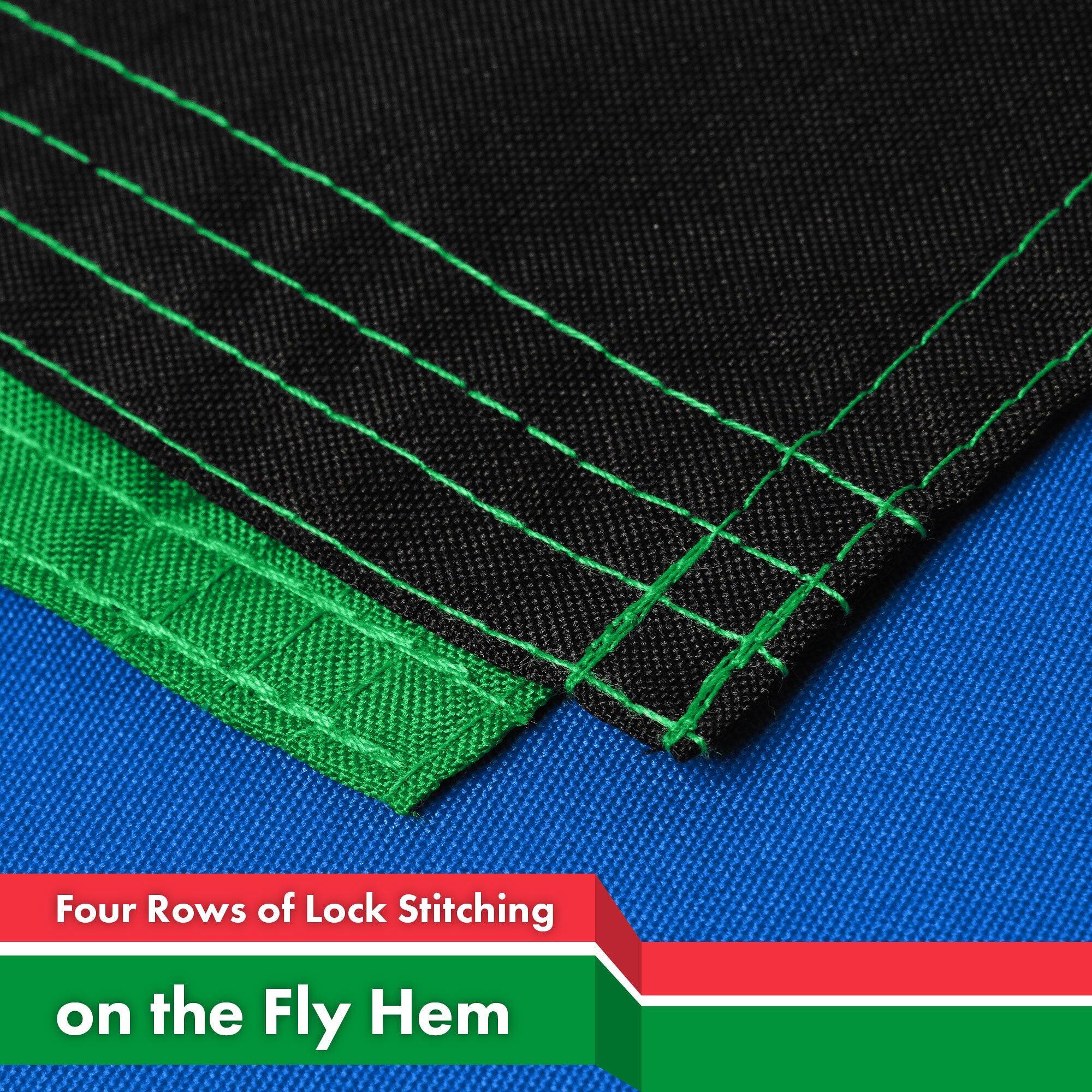Four Rows of Lock Stitching on the Fly Hem