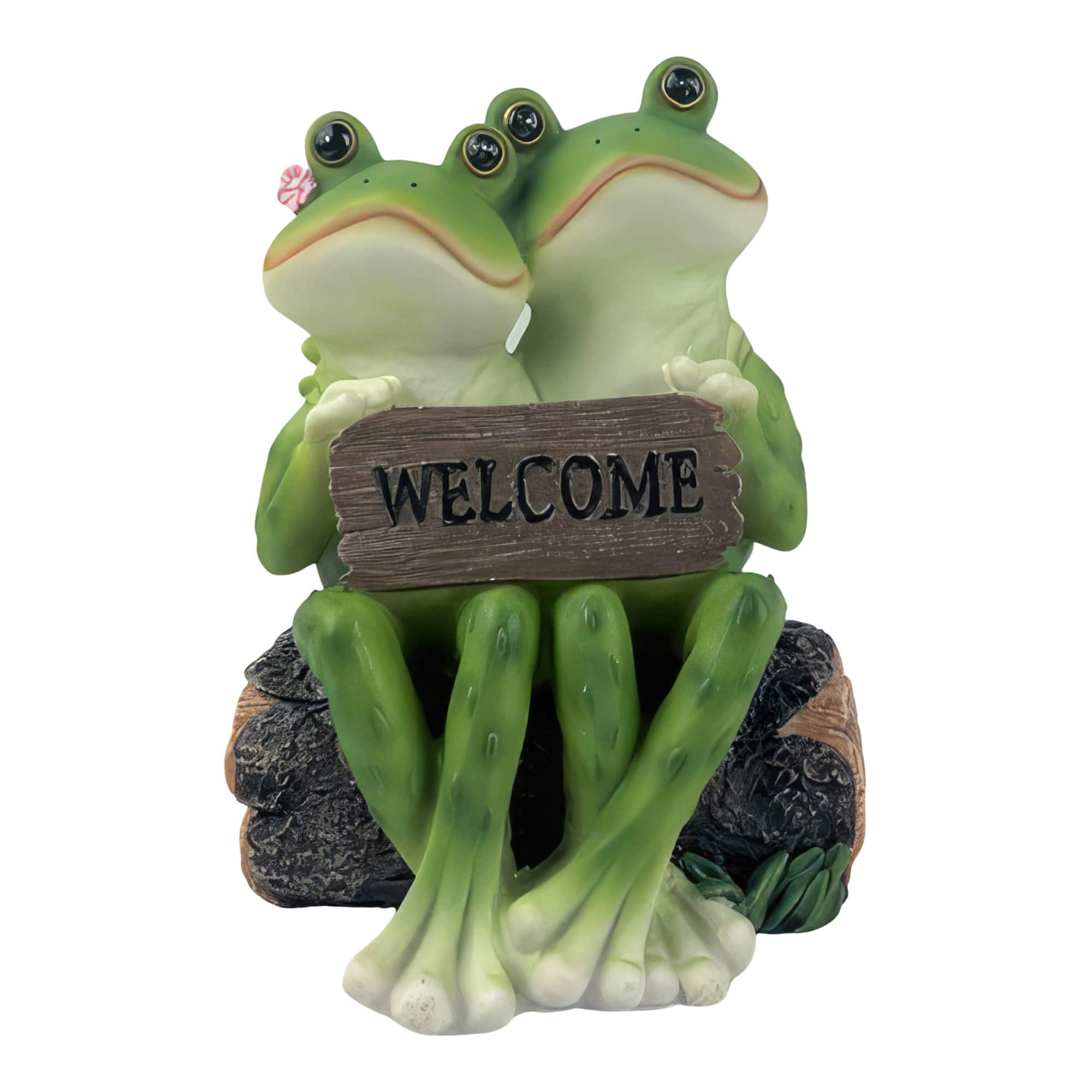 FC Design - 6"H Frog Couple on Bench with Welcome Sign Figurine Statue Office Desk Tabletop Home Decor Gift - Multi-Color