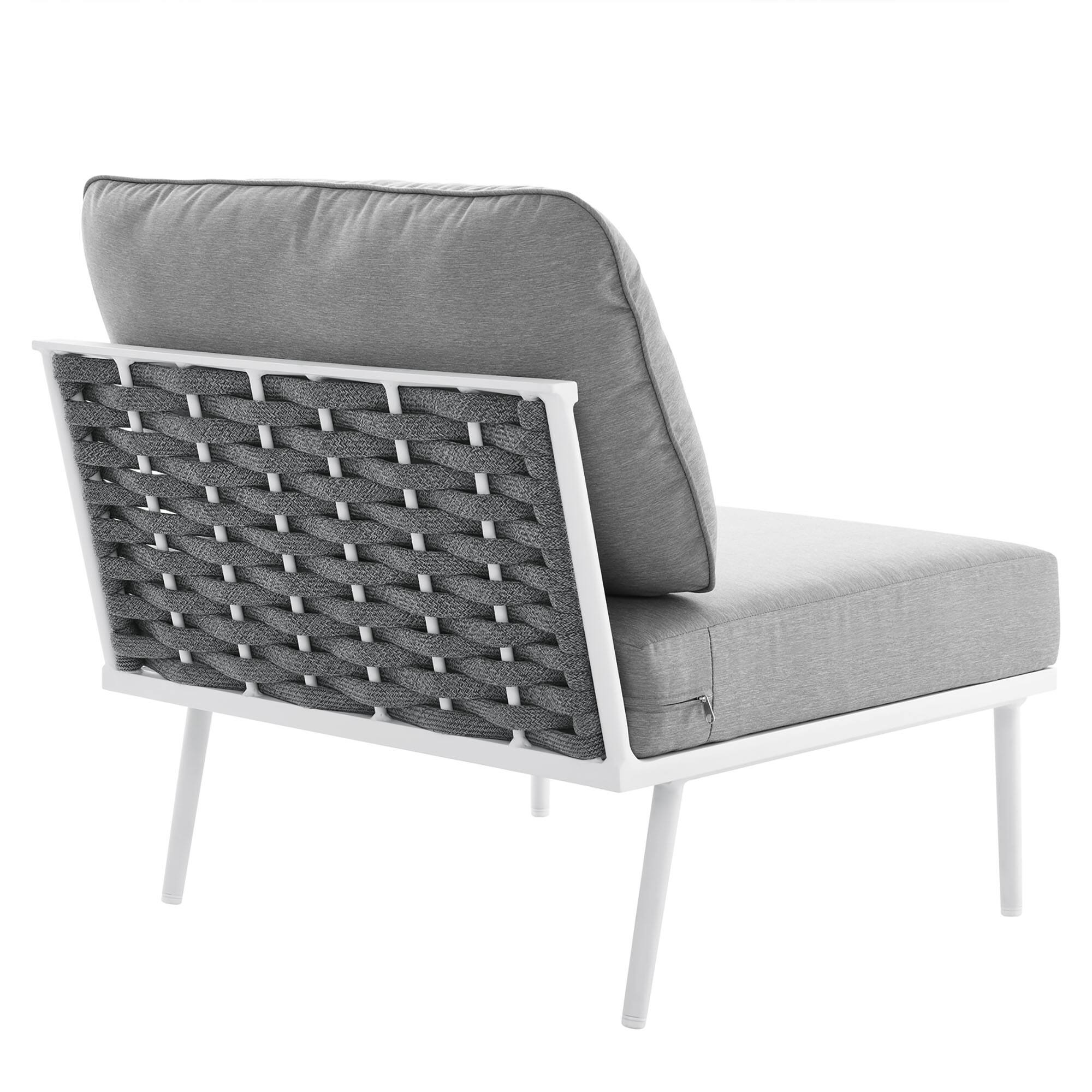 Alt View 2. Modway - Stance Outdoor Patio Aluminum Armless Chair by Modway - White Gray.