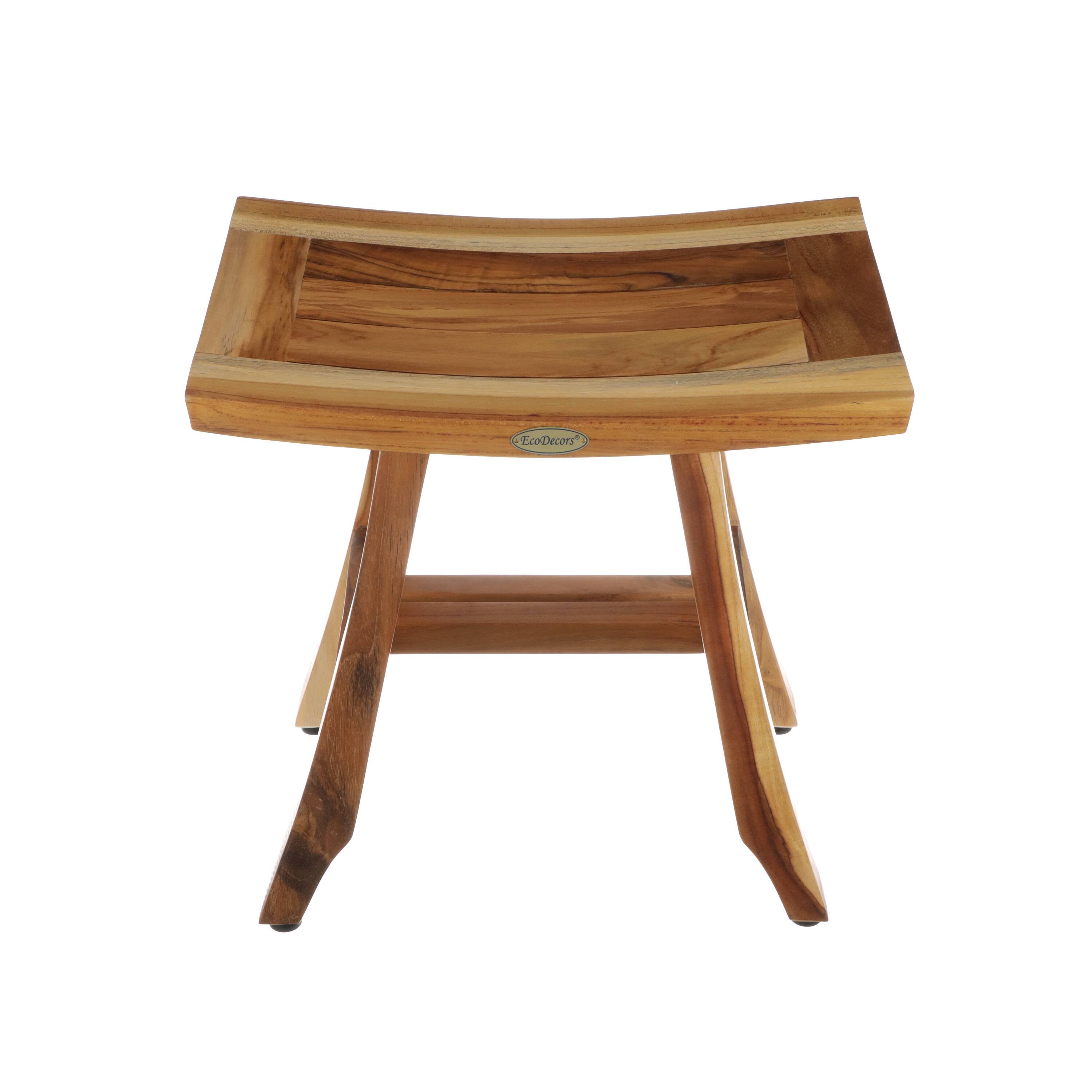 Back. EcoDecors - EcoDecors 18 Inch Satori Natural Teak Waterproof Teak Wood Shower Bench - EarthyTeak.