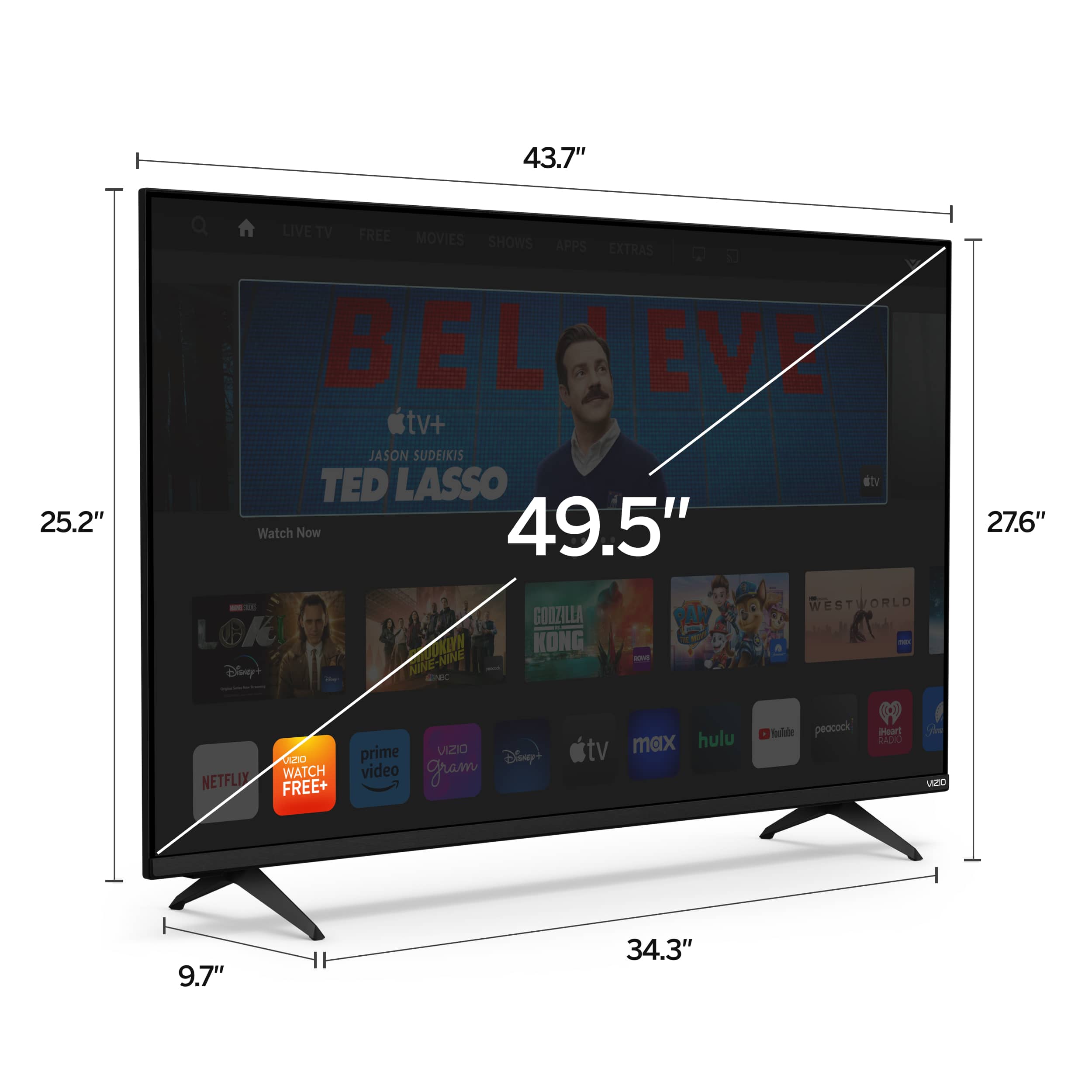Left. VIZIO - 50" Class V-Series 4K LED HDR Smart TV - Black.