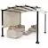 Alt View 1. Costway - 10' x 10' Outdoor Pergola with Retractable Sunshade Canopy Anchored Plates Patio - Beige + Black.