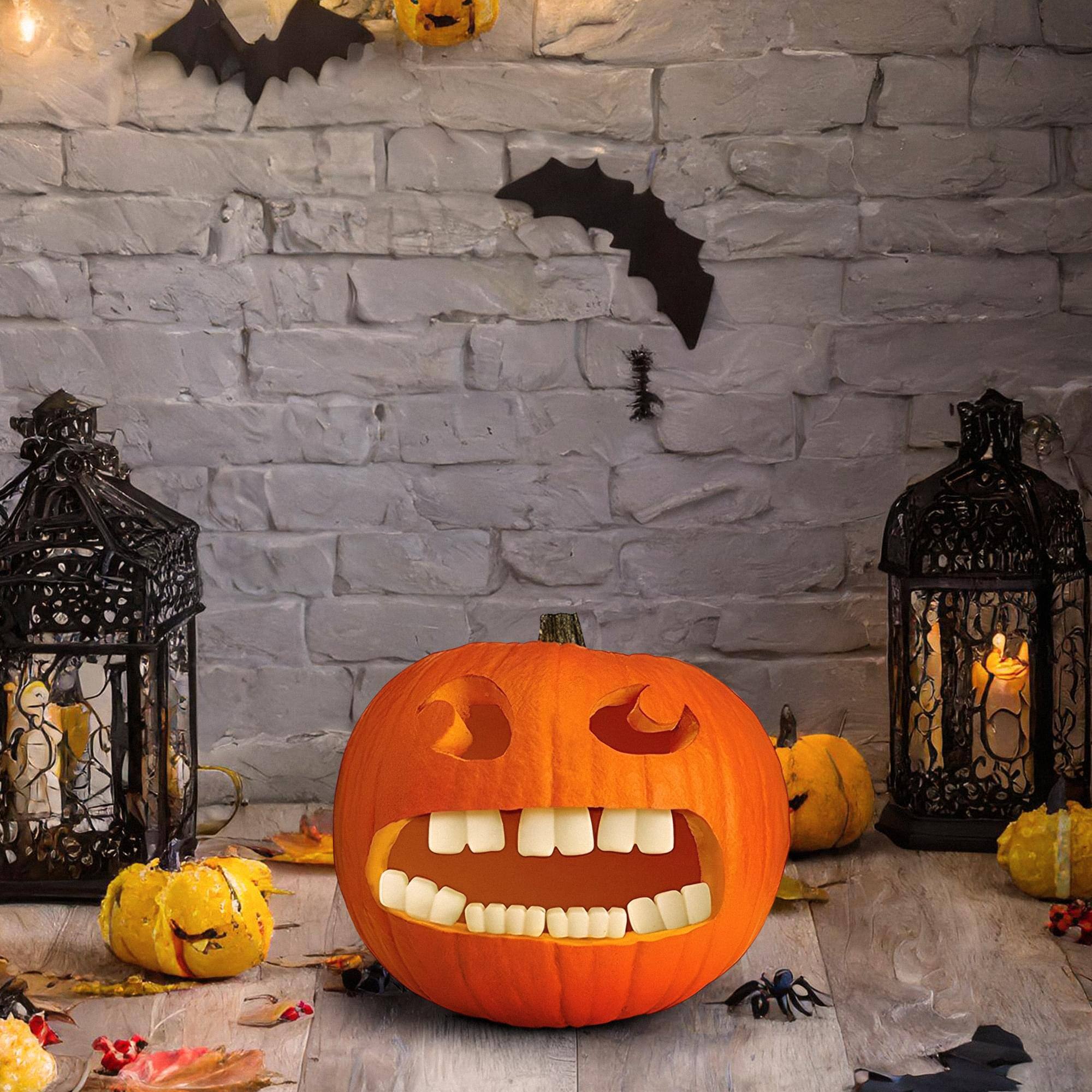 Alt View 10. Funworld - Halloween Pumpkin Accessory Kit | Buck Teeth - White.