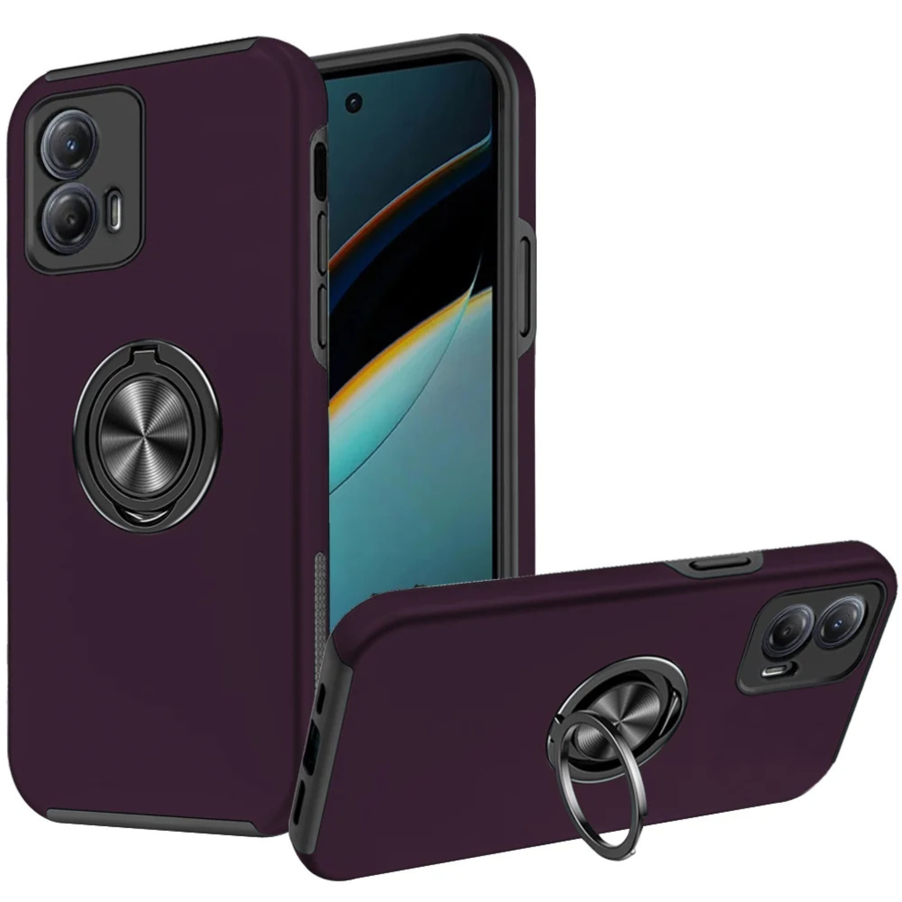 Kitcheniva - Rubber Dual Layer Case For Moto G Power 5G 2024 With Magnetic Ring Stand And Tempered Glass - Purple price history on PriceWatchPro