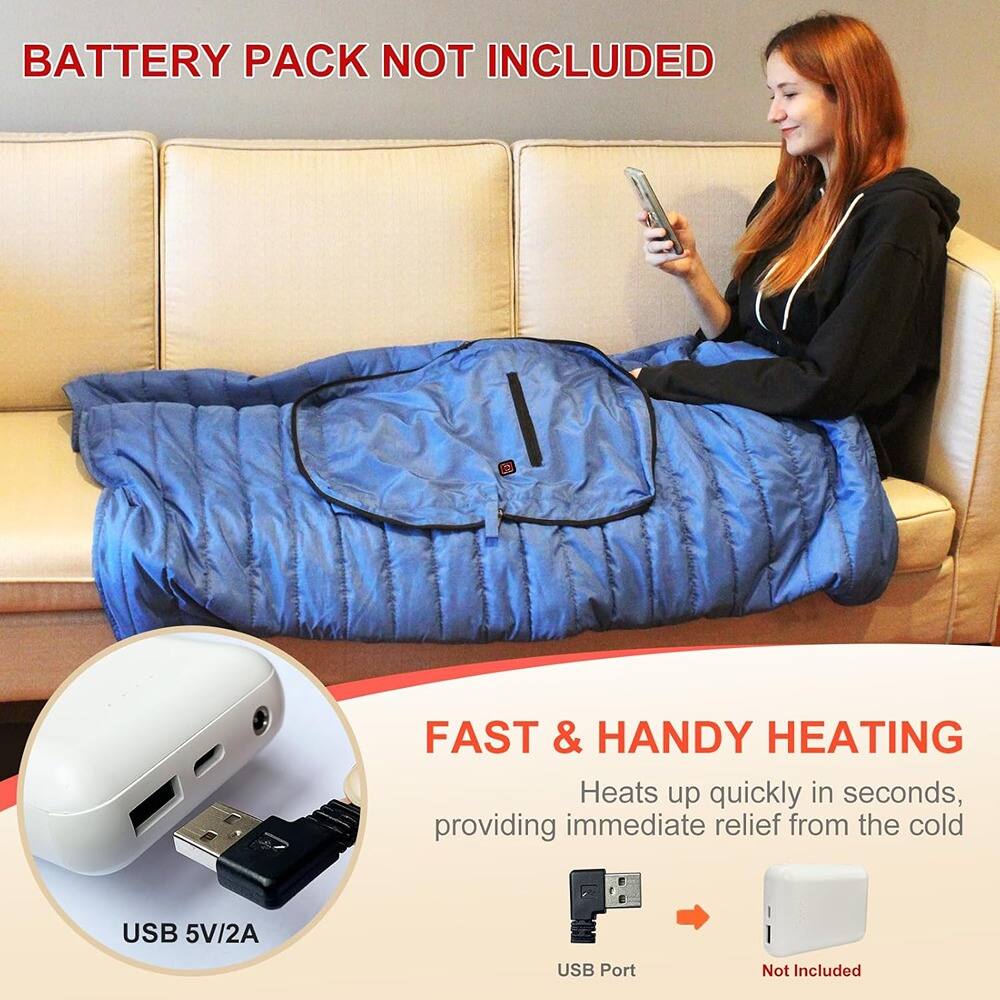 BATTERY PACK NOT INCLUDED

FAST & HANDY HEATING  
Heats up quickly in seconds, providing immediate relief from the cold

USB 5V/2A  
USB Port Not Included