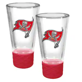 Great American Products - Tampa Bay Buccaneers 2-Pack 4oz. Cheer Shot Set with Silicone Grip - Red