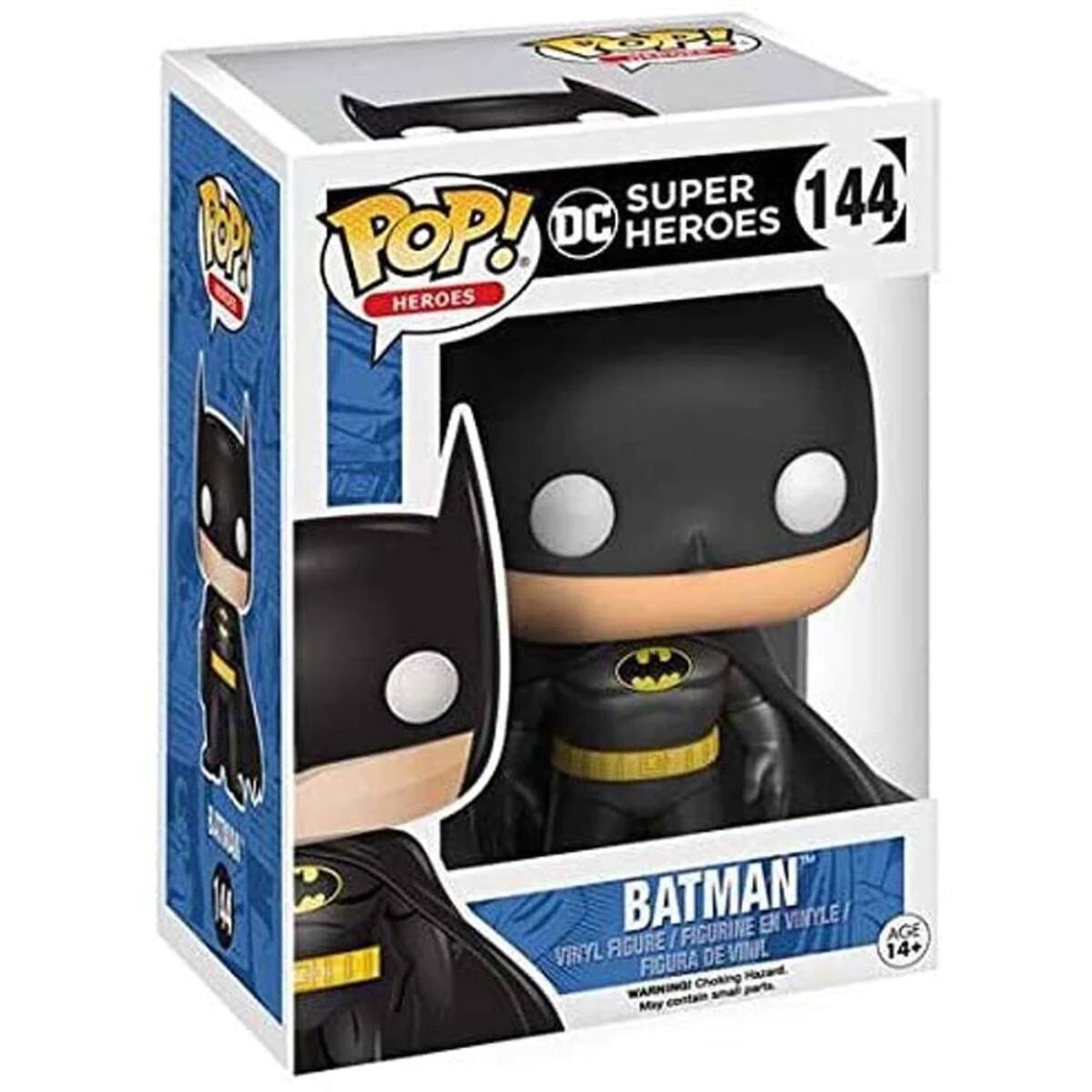 POP! SUPER HEROES 144 BATMAN FIGURINE / VINYL FIGURA DE VINIL WARNING! Choking Hazard AGE 14+