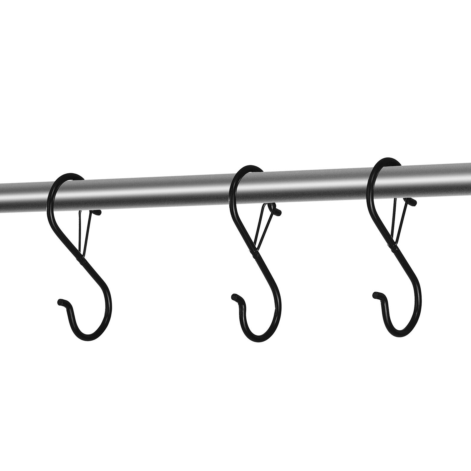 Alt View 5. VEVOR - S Hooks 36 Pack, 39.68 LBS Capacity for Bars up to 0.85 Inch, S Shaped Hooks with Safety Buckle,Heavy Duty Metal Hangers - Black.