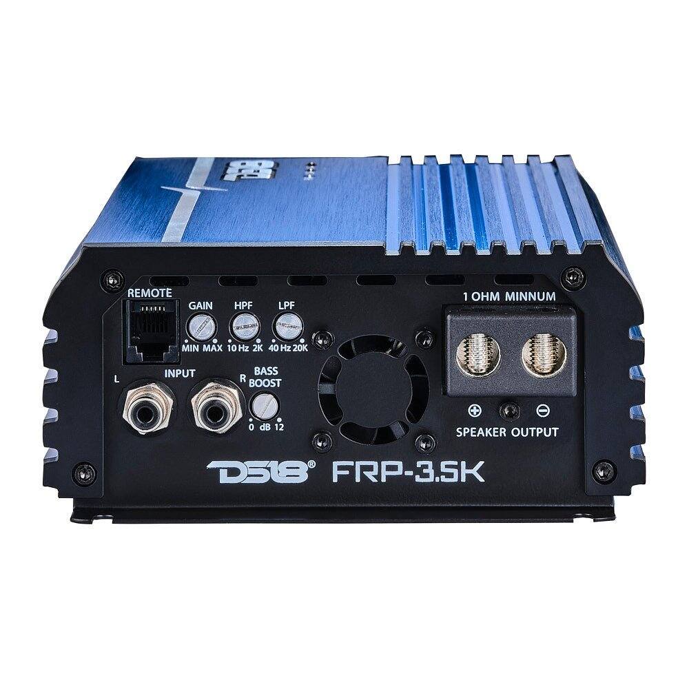 REMOTE GAIN  
HPF  
LPF  
1 OHM MINIMUM  
MIN MAX 10Hz 2K 40 Hz 20K  
L  
INPUT  
BASS R BOOST  
0 dB 12  
SPEAKER OUTPUT  
D518 FRP-3.5K
