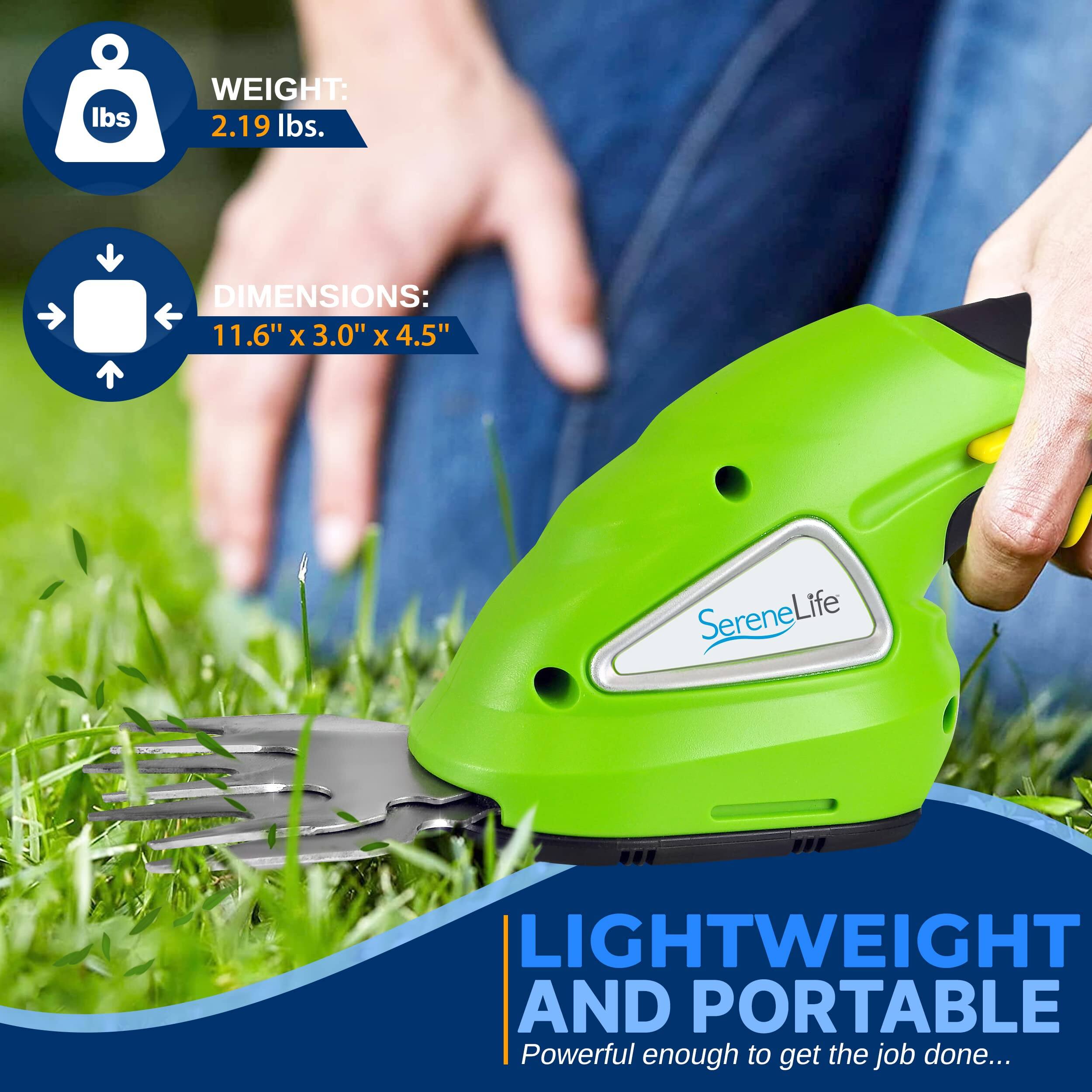WEIGHT: 2.19 lbs.  
DIMENSIONS: 11.6" x 3.0" x 4.5"  
SereneLife  
LIGHTWEIGHT AND PORTABLE  
Powerful enough to get the job done...