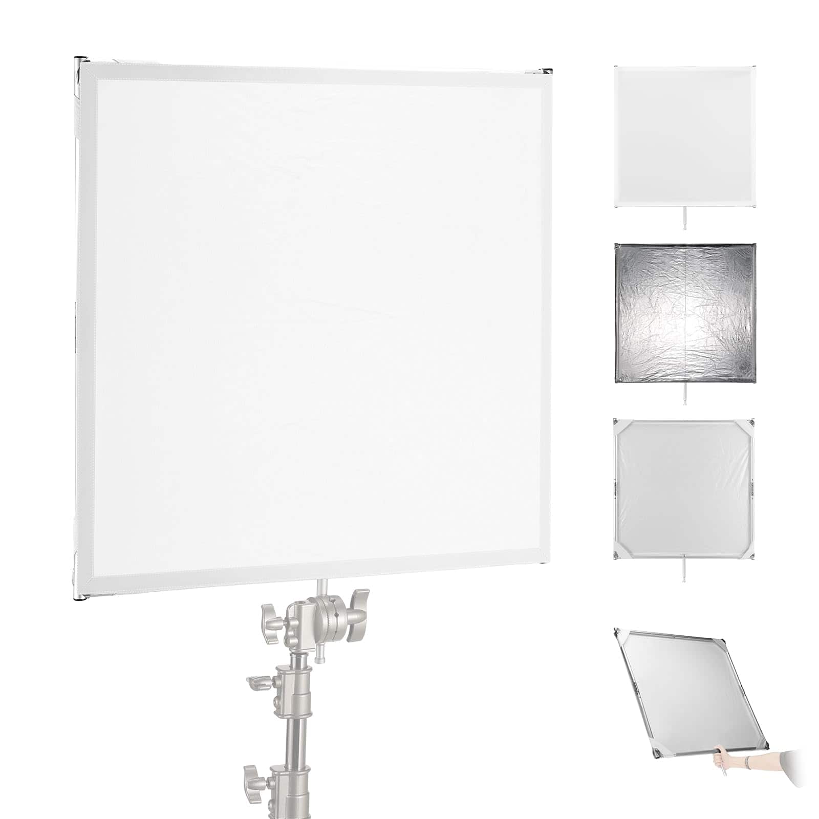 Neewer - 30" Scrim Kit, Silver/White, Foldable, 5/8" Pins