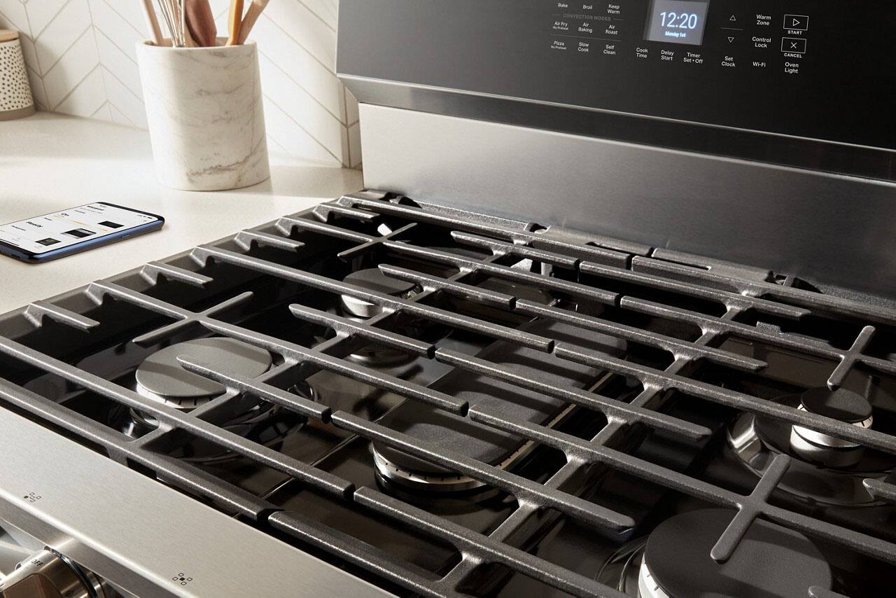 Sure, here is the corrected and grouped text:

- Bake
- Broil
- Convection Modes
  - Air Fry
  - Air Roast
  - Air Bake
- Pizza
- Roast
- Self Clean
- Cook Time
- Delay Start
- Timer Set
- Set Clock
- Warm Zone
- Control Lock
- Wi-Fi
- Oven Light
- START
- CANCEL
- 12:20
- Monday 1st
- Keep Warm
- Soft
- Slow Cook
- Set
- Set *Off
- START
- CANCEL
- Oven Light