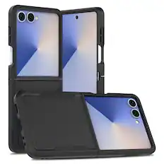 Front. Entronix - Entronix Case Compatible with Galaxy Z Flip 7 - Soft-Touch Dual-Layer Sleek Cover - Black.