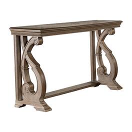 Manhattan Lane - Gia Sofa Table, 50 Inch Rectangular, Carved Details, Solid Wood - Brown