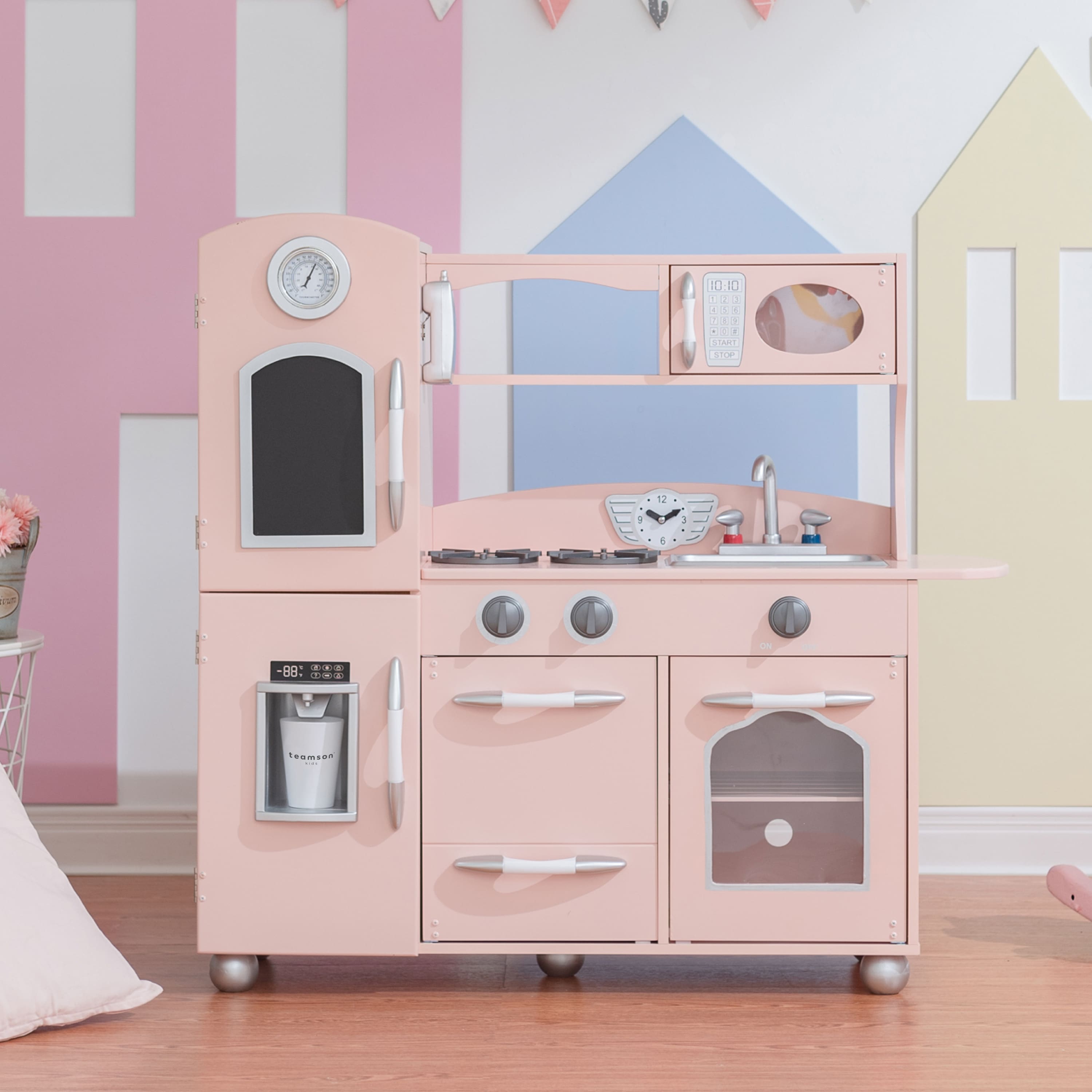 Teamson Kids - Little Chef Westchester Retro Play Kitchen, Pink