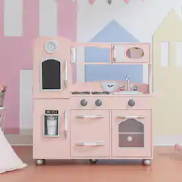 Teamson Kids - Little Chef Westchester Retro Play Kitchen, Pink