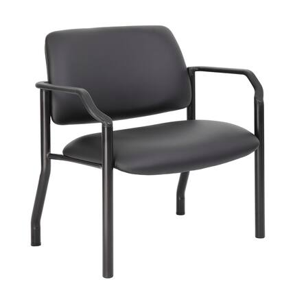 Front. Boss Office Products - Vinyl Guest Chair - Black.