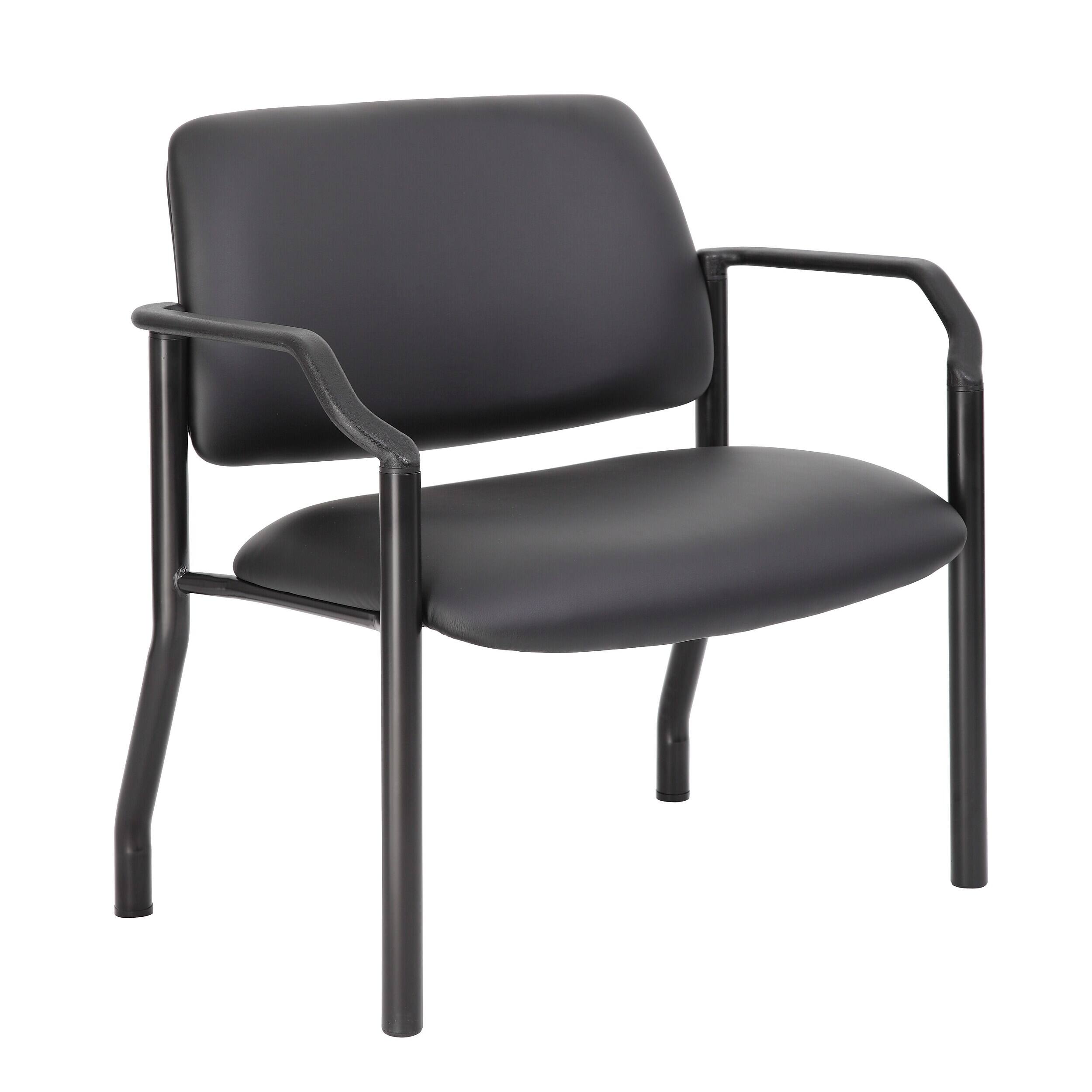 Front. Boss Office Products - Vinyl Guest Chair - Black.